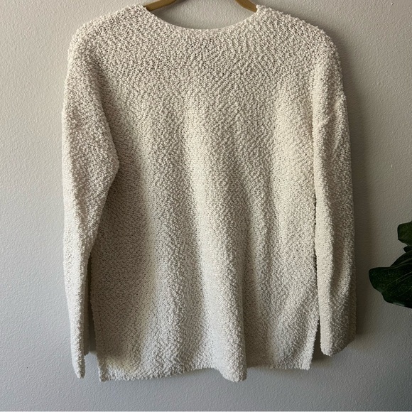 Knox Rose popcorn cream sweater v neck boho - Picture 6 of 7